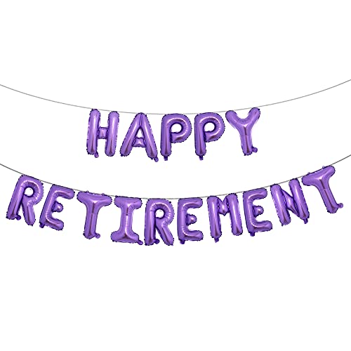 Set Of 15 Happy Retirement Balloons Party Decorations The Legend Has Retired Balloons Happy Retirement Banner Balloons (Retirement Purple) #TOP9