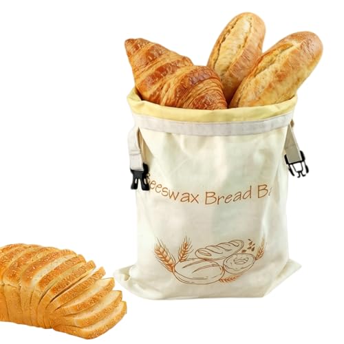 Sacs Brivell Premium en cire d'abeille,Sac à Pain Réutilisable en,Facile à utiliser - Pour Conservation Alimentaire Quotidienne, Pain et baguettes