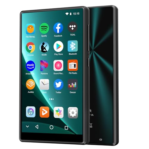 ZAQE MP3 Player with Bluetooth and Wifi, 4.7" MP4 player with Spotify, Pandora, Audible, Amazon Music, Google Play, HiFi Sound MP3 & Digital Audio Players with Speaker, FM Radio, E-Book, Support APPs