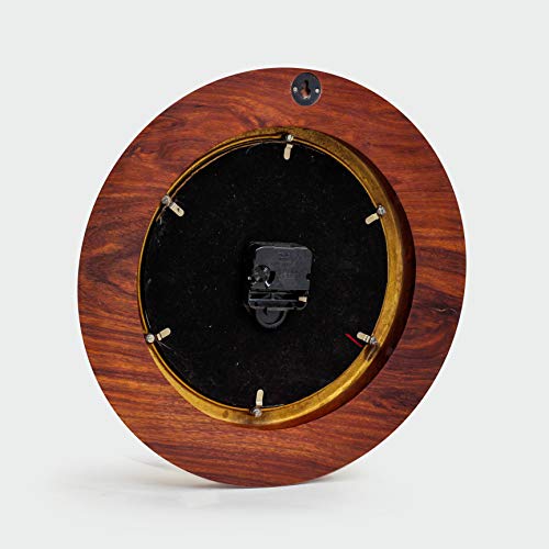 Nagina International Nautical Time Tide Clock On Premium Wooden Base - Polished Brass Porthole Wall Hanging Decor (18 Inches) #TOP6