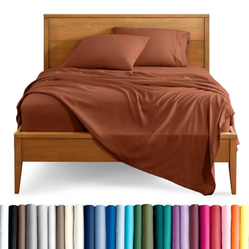 Bare Home King Sheet Set - 1800 Ultra-Soft Microfiber King Bed Sheets - Double Brushed - Deep Pockets - Easy Fit - 4 Piece Set - Bedding Sheets & Pillowcases (King Terracotta)