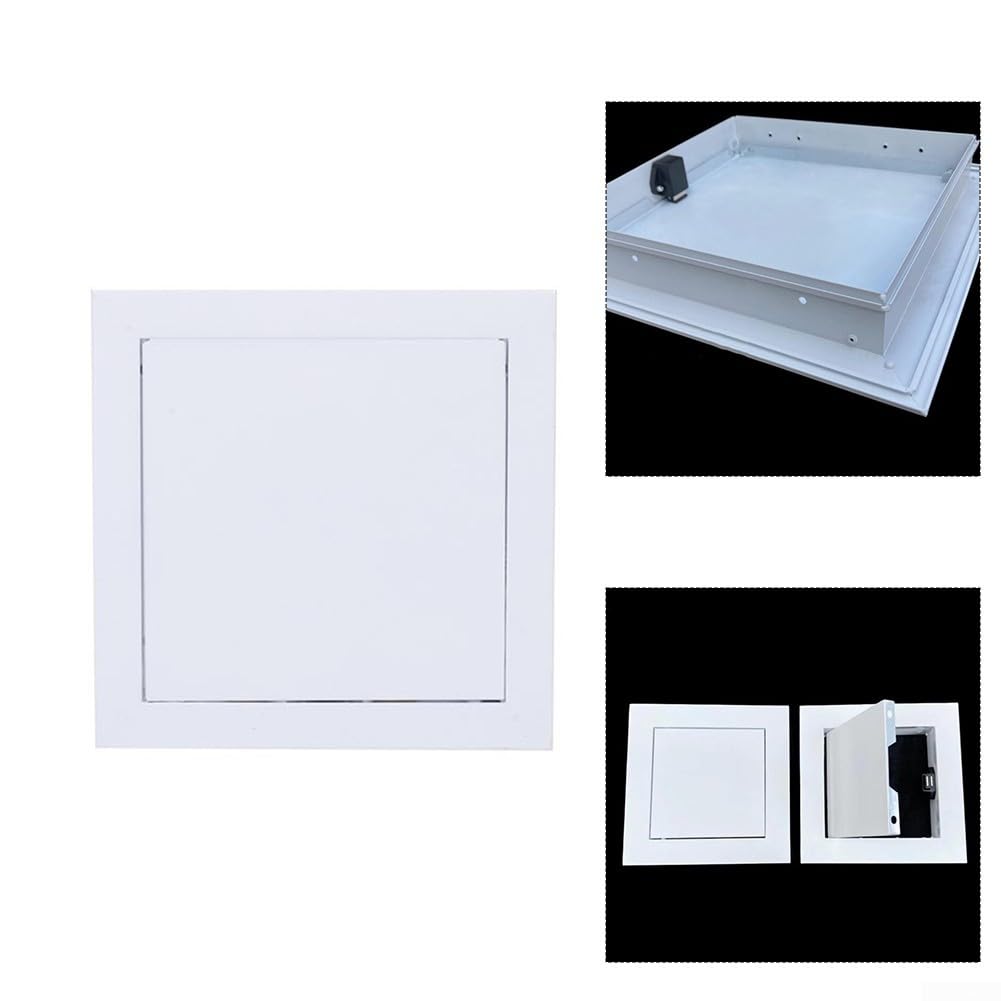 Elegante combinación de acero galvanizado blanco y aluminio en una puerta de inspección eficiente (250 x 250 mm)