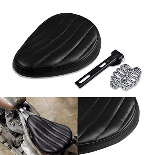 NATGIC Har*ley Motorcycle Solo Seat Cushion Baseplate Spring Seat Pad Saddle Bracket for Har*ley Cruiser Bobber Chopper Har*ley Honda Yamaha Suzuki Kawasaki (New-Black)