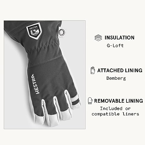 Image of Hestra Army Leather Heli Ski Glove, 5-Finger Snow Glove for Skiing & Snowboarding for Men & Women