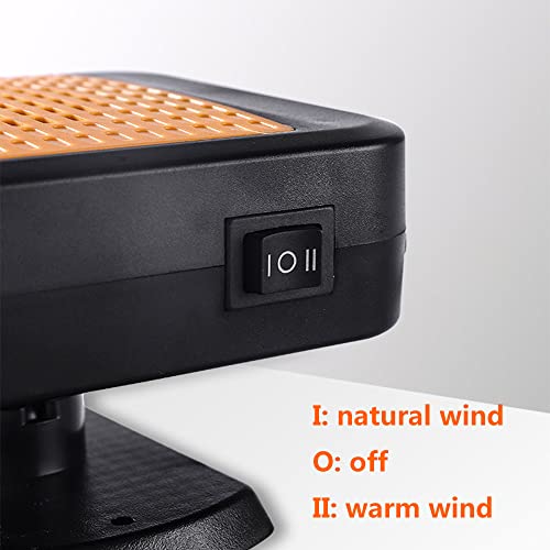 TOTMOX 12V 150W Tragbarer Autoheizlüfter, Scheibenheizung, Scheibenheizung, Scheibenheizung, Warmer und Kalter Wind, 360° drehbar, Rot