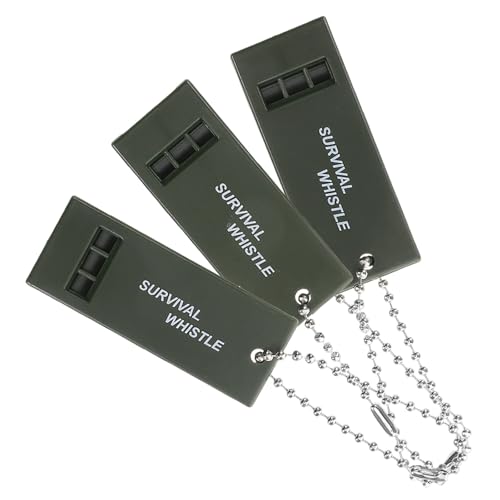 PAMINGONO 3pcs High-pitched Earthquake Rescue Whistles for Adults Safety Survival Emergency Alert Whistles with Printed Design Loud Signal for