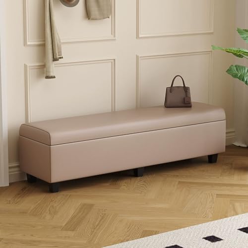 Tabouret à chaussures d'entrée avec grand coffre de rangement de vêtements - 2