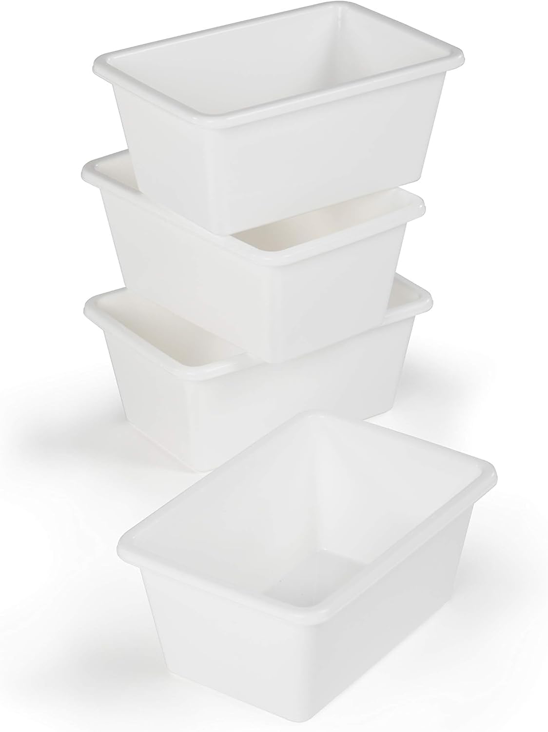 Humble Crew Small Storage Box, Set of 4, White, Plastic