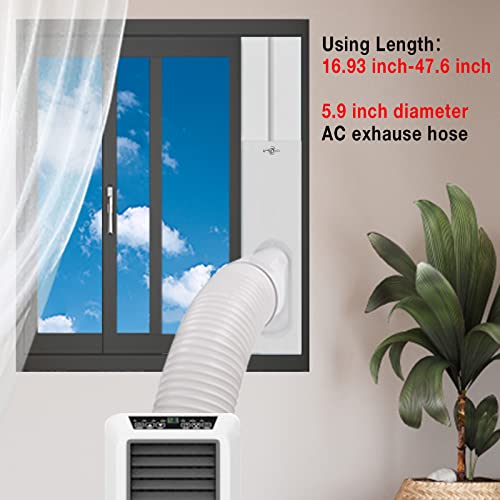HOXHA Air Conditioner Window Vent Kit Universal Adjustable Window Kit with 5.9” Diameter 59” Length Exhaust Hose for AC Unit, AC Seal Panel for Horizontal&Vertical Window by HOXHA - Used condition - Image 3