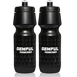 GEMFUL Botella de Agua Bicicleta Deportiva Sin BPA...: PROMESA DE SEGURIDAD: 100% libre de BPA, el material de calidad alimentaria no es tóxico ni tiene olor, con buenas propiedades dieléctricas y aislamiento de alta frecuencia. Las botellas deportivas y ecológicas pueden reciclarse, perfectas para chale...