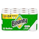 Bounty Toallas de Papel blancas, 12 Rollos Dobles, con Hojas Select-A-Size, 82 Hojas por Rollo