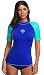 Attraco Womens short sleeve rashguard athletic UPF 50+ rash guard shirt sports l