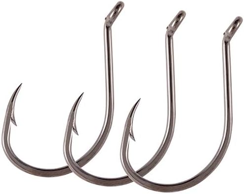 BASSROCK 30 Pack Octopus Fishing Hooks EWG Baitholder Hooks for Bass Trout Walleye Panfish Catfish in Saltwater Freshwater