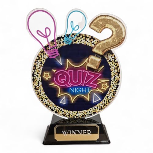 Trophy Monster Modern Quiz Night Award For the Star Quizzer | para clubes y fiestas | Hecho de acrílico impreso (165 mm)