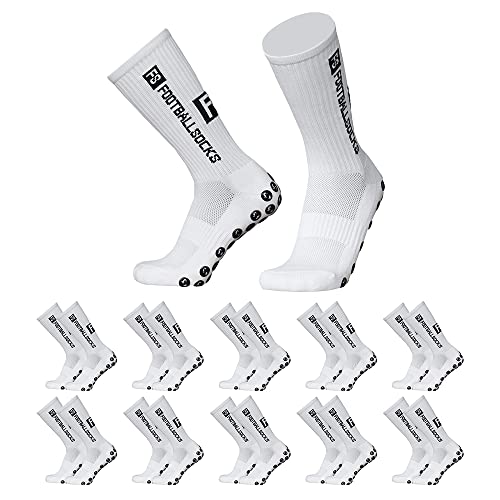 Lixada Calcetines de fútbol para hombre y niño, unisex, calcetines de compresión, calcetines deportivos, antideslizantes, de secado rápido, para fútbol, baloncesto, maratones, 10 pares (39-46)