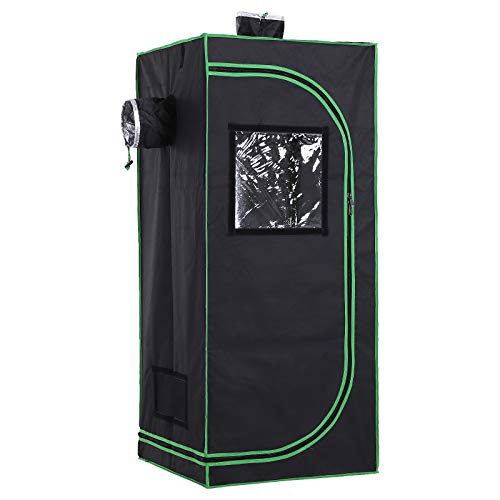 Outsunny Mylar Hydroponic Grow Tent with Adjustable Vents and Floor Tray for Indoor Plant Growing 60 x 60 x 140cm