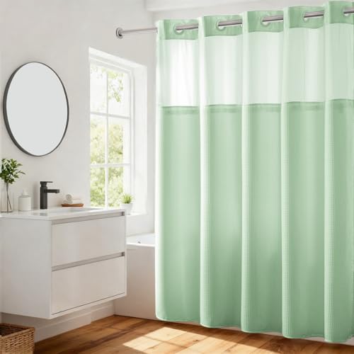 River Dream Heavyweight Shower Curtain with Snap-in Liner 71x74