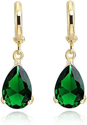 Crystalline Azuria Women 18ct Gold Plated Teardrop Zirconia Crystals Dangle Earrings with Box