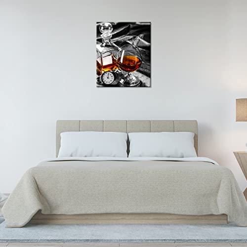 Artvender Whiskey Picture Wall Art Black White Canvas Print Wine Liquor Poster Still Life Painting Home Decor Gallery Wrapped And Framed For Apartment Bar Hallway Decoration Easy To Hang 20X24 In #TOP2