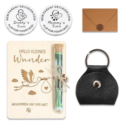 Regalo Bebe, Regalo Bebe Recien Nacido Niño, Moneda de Decision para Nuevos Padres, Regalos para Padres Primerizos,Regalo Recien Nacido, Regalos Embarazadas Originales, pour Mamas Primerizas