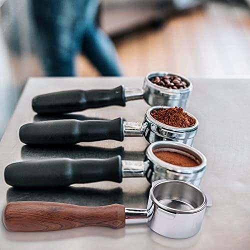 DUKHA 54mm Bottomless Portafilter, Stainless Steel Coffee Espresso Machine Wood Handle, Bottomless Filter Holder Portafilter Wooden Handle Accessory