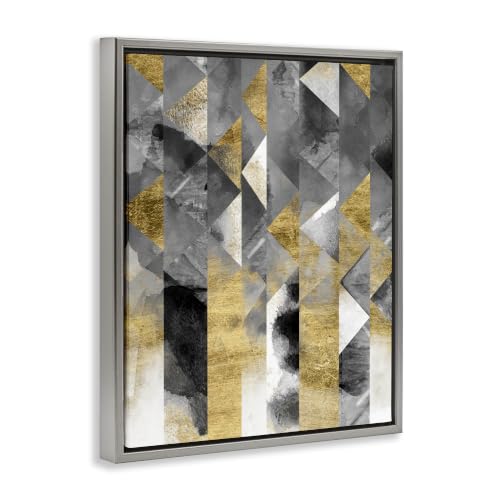 Image of 'Modern Triangular Stripes Sharp Geometric'| Floating Frame Canvas Art