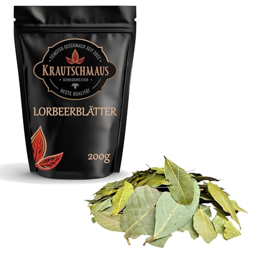 200g Lorbeerblätter von Krautschmaus, zum Würzen, Kochen und Schmoren, schonend getrocknet, intensives Aroma, ohne Zusatzstoffe