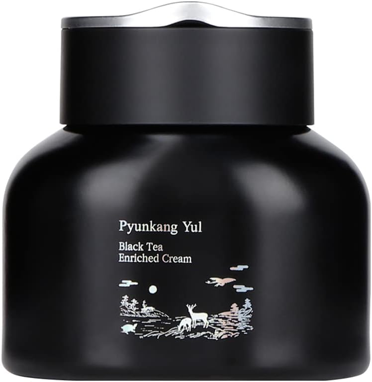 Creme hidratante facial Pyunkang Yul [PKY] Black Tea Enriched Cream com kombucha e extrato de ginseng, 60 mL
