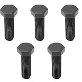 MroMax 5Pcs M12 x 40mm Hex Head Screw Bolt, Carbon Steel Grade 8.8, Black Oxide Finish, Full Thread, Hexagon Head Bolts for Furniture Repair