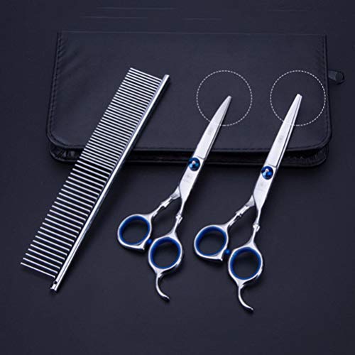 UKCOCO Kit de Tesoura para Tosa para Cães 5 Em 1 Tesoura para Tosa para Animais de Estimação Conjunt