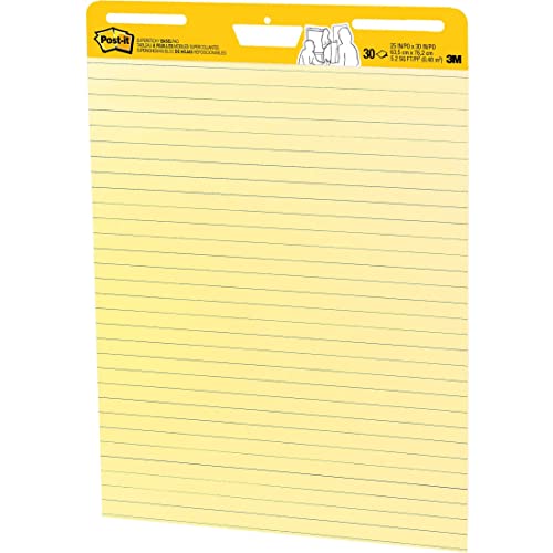 Post-It Super Sticky Easel Pad, 25 In X 30 In Sheets, Yellow Paper With Lines, 30 Sheets/Pad, 4 Pads/Pack, Great For Virtual Teachers And Students (561 Vad 4Pk) #TOP1