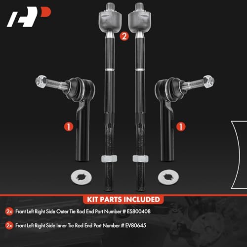 A-Premium Set of 4, Front Inner & Outer Tie Rod End Kit, Compatible with Jeep Compass 2007-2017, Patriot 2007-2017, Dodge Caliber 2007-2012 by A-Premium - Used condition - Image 2