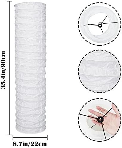 FERCAISH Paper Floor Lamp Shade, Foldable and Minimalist Style Rice Paper Lamps Classic Modern Paper Floor Light Bulb Cage Guard for Living Room Bedroom Décor (Style-1)