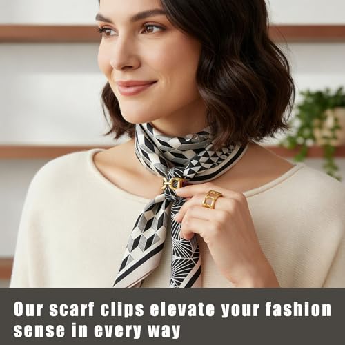 BinPhorm Anneaux pour Foulard,6 PCS Boucles d'Écharpe Attache Foulard Vêtements Bijoux Accessoires pour Mariage Vêtements T-Shirt Foulard Châle Mode Décoration – vue 4