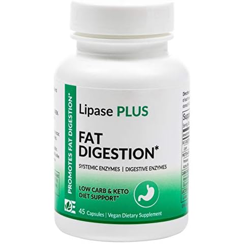 Lipase Plus - Digestive Enzyme Formula, Fatty Food Digestion, Omega Fatty Acid Absorption | 45 Count Cover