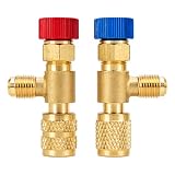 2 Stück Klimaanlage Adapter R410a R22, Kältefüller Sicherheitsventil Schnellkupplung Aus Kupfer,dicht & Einfach Zu Bedienen