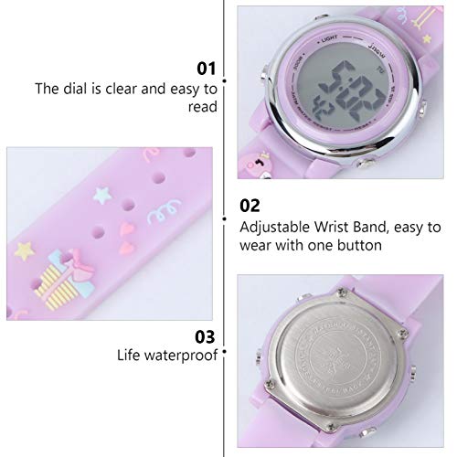 ULTECHNOVO Kids Led Digital Watch 3D Cartoon Impermeável Relógios de Pulso Elétricos Relógio Esporti