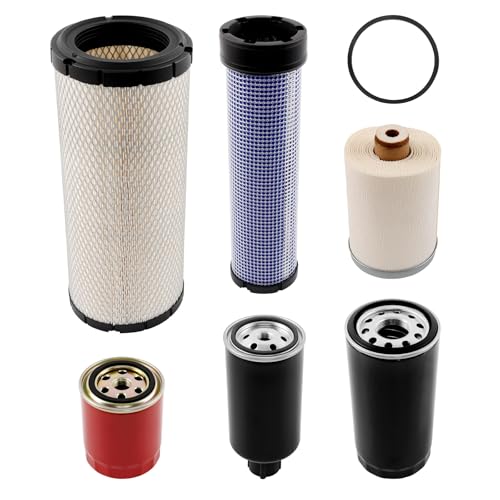 Air, Fuel, Oil & Hydraulic Filter Kit (6 Pack) Compatible with Mahindra 4540 4550 Tractors,Replaces OEM# 006000455F1, 006000456F1, E006018618D1, 001081778R93, 006017310B1, 000013427P04 by ATRACYPART - Used condition - US$46.07