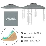 Pawilon ogrodowy 3 x 3 m, wodoszczelny, podwójny dach, zapasowy pokrowiec do pawilonu ogrodowego, pokrowiec zastępczy na imprezy (szary, 3 x 3 m)