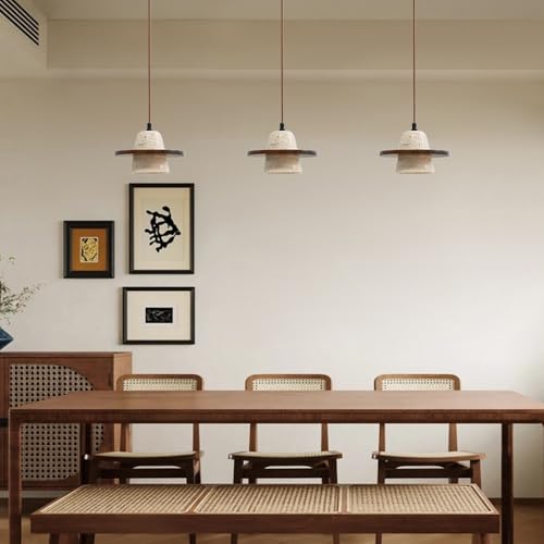 Lámpara colgante de madera regulable para iluminar comedores oscuros con estilo 3