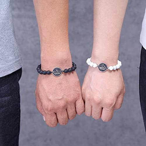 COAI Crown Charm Genuine Stone Matching Couples Bracelets