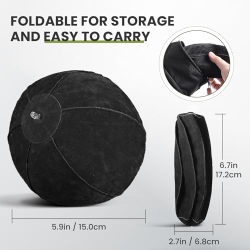 Image of FINGER TEN Golf Impact Ball Swing Training Aid Posture Correction Smart Inflatable Balls with Air Pump, Adjustable Lanyard Assist Teaching Trainer Aids for Men Women Beginner Golfer (Black)