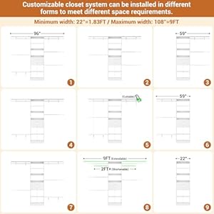 Closet system 475 8ft closet organizer system with wooden drawers cube storage organizer up to 96 closet systems for nursery walk in closets with cuttable hanging shelving white  urban country home decor