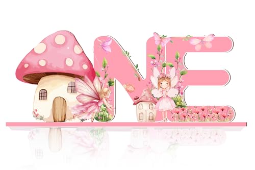 Décoration fête d'anniversaire féérique fille avec champignon rose