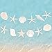3pcs Paper Beach Seashell Party Banners Ocean Party Decorations Natural Seashell Starfish Conch Theme Cardboard Banners for Coastal Beach Sea Birthday Party Baby Shower Supplies