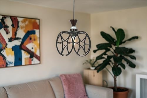Image of Prop It Up Modern Decorative Pendant Light for Living Room & Bedroom | Designer Hanging Ceiling Lamp with Metal Frame | Stylish Ambient Lighting for Home, Cafe & Dining Area | E27 Holder