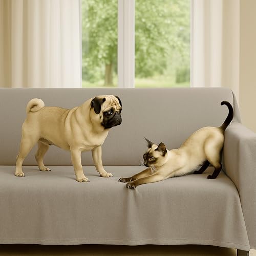 Housse de canapé d'angle 3 places Byour3 pour masquer l'usure du sofa