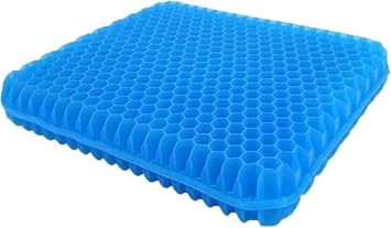 Kizu Cushion - Honeycomb Gel Seat Cushion,Ergonomic Seat Cushion, Wheelchair Pad, Gel Cooling Game Chair Pads for Those Who Sit for Extended Periods Blue42 * 36 * 3.5cm,X1PCS