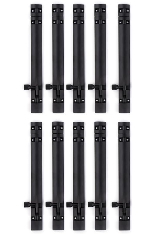 Image of Premium Heavy Aluminium 8 Inch Tower Bolt | Door Stopper | Door Lock Latch for Home, Office Doors,Main Doors,Windows | kundi | chitakni | Chitkini(Black Finish)(Pack of 10)
