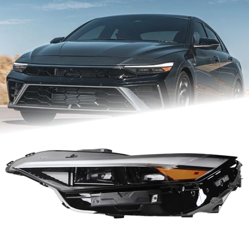 KAMDKI LH USA Tpye LED Headlight Assembly Fit for 2024 2025 Hyundai Elantra Headlamp Left Driver Side W/Module Double Lentille 92101AA740 92101-AA740